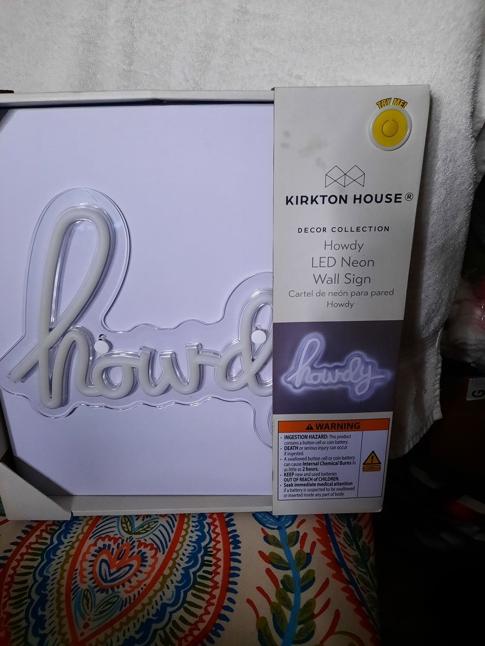 Kirkton House Howdy LED Neon Wall Sign - White